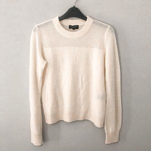 Rag & Bone 100% Cashmere Ivory Cream Knit Sweater Crewneck Size Small